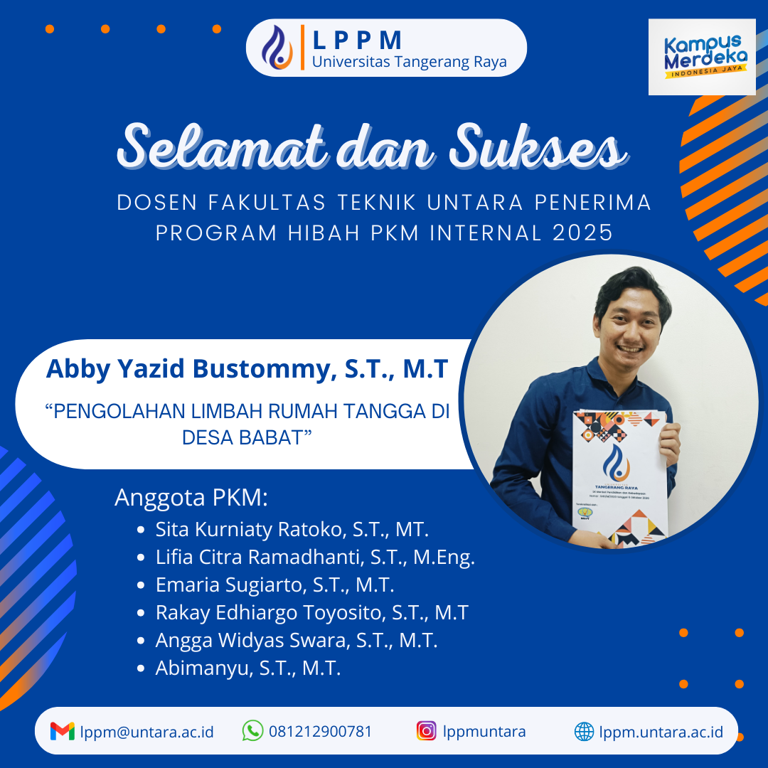 Dosen Fakultas Teknik UNTARA Raih Hibah PKM untuk Pengolahan Limbah Rumah Tangga